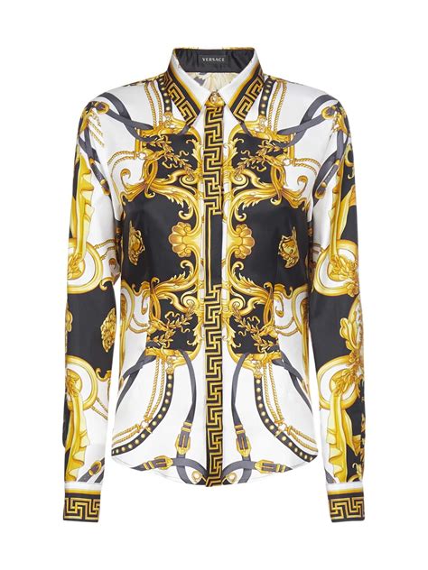 versace inspired silk shirt womens multi color|Versace silk shirt price.